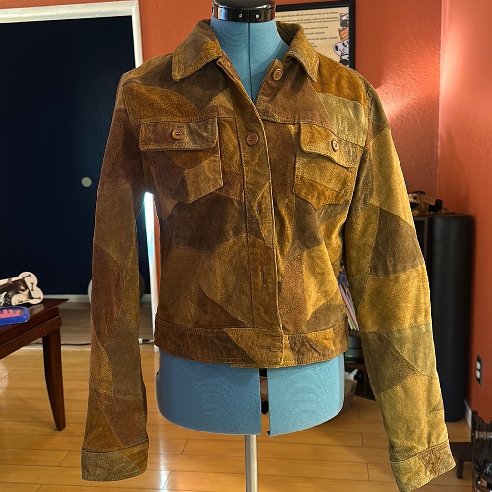 NEWPORT NEWS - BROWN SUEDE PATCHWORK JACKET